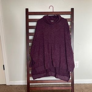 Zenana plum dolman cowl neck